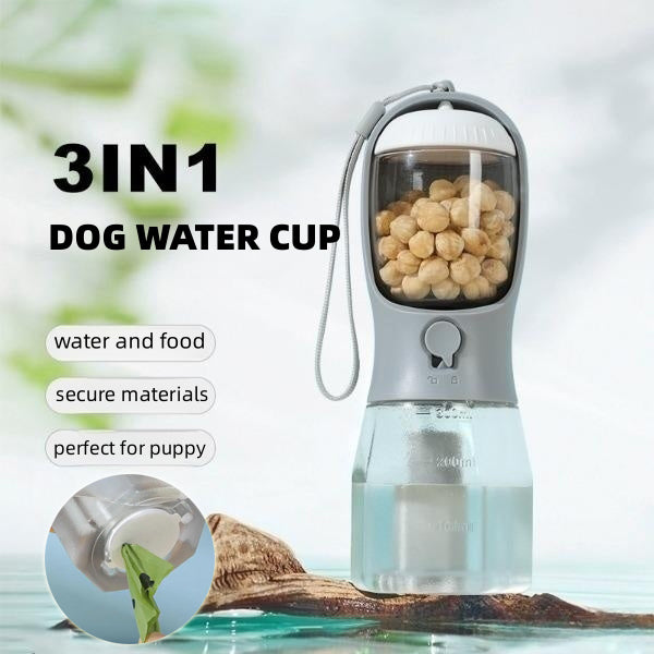 three-in-one portable dog water cup Food Garbage Bag
