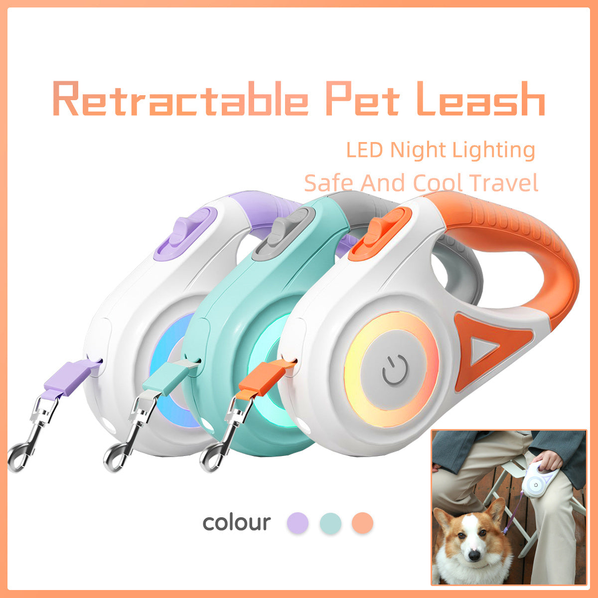 Dog Retractable Leash Strong Nylon Automatic Leash