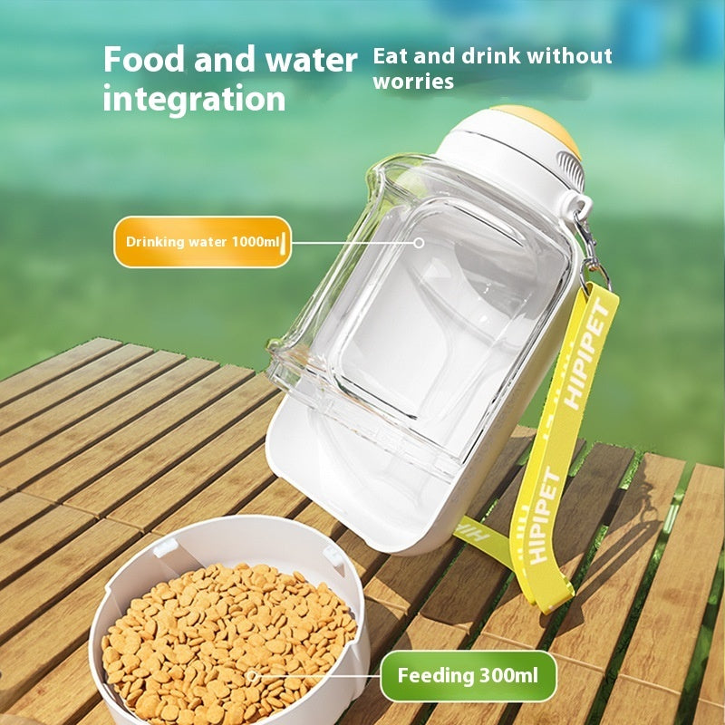 2 In 1 Pet Bottle Portable Water & Food Dispenser