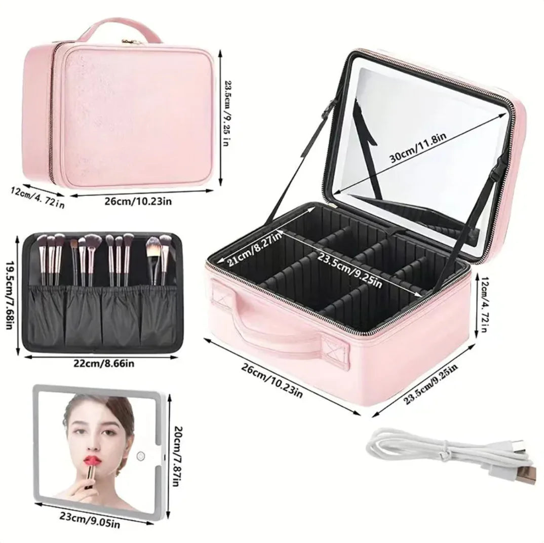 4K LED Vanity Case with Mirror