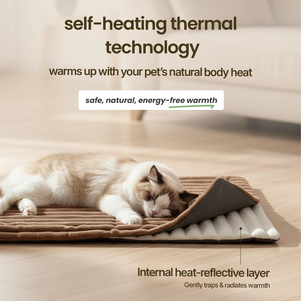 Self-warming pet mat for pets 